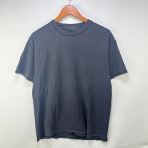 Vintage 90s Sun Faded Blank Black Hanes T Shirt Large